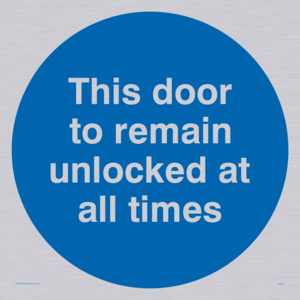 this door to remain unlocked at all times