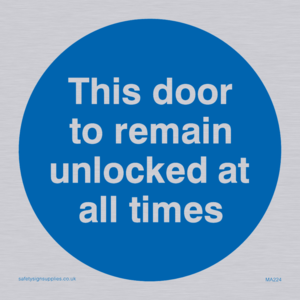 this door to remain unlocked at all times