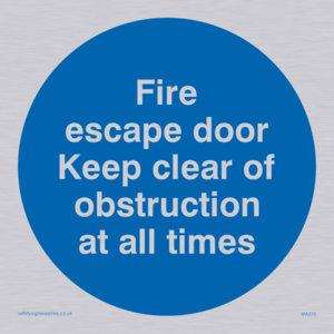 Fire escape no obstructions