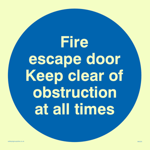 Fire escape no obstructions