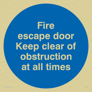Fire escape no obstructions