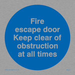 Fire escape no obstructions