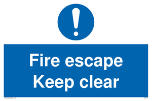 fire escape keep clear sign 