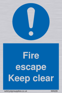 fire escape keep clear