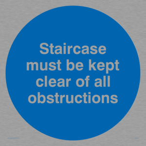 staircase must be kept clear of all obstructions