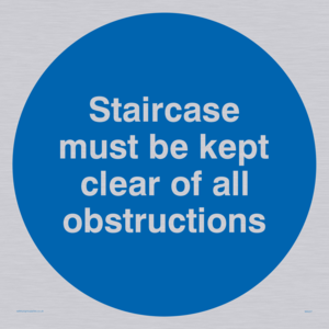 staircase must be kept clear of all obstructions