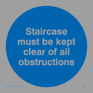 staircase must be kept clear of all obstructions