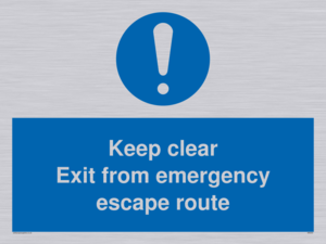 keep clear exit from emergency escape route