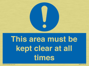 this area must be kept clear at all times