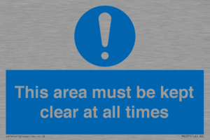 this area must be kept clear at all times