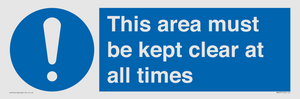 this area must be kept clear at all times