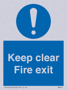 Keep Clear fire exit