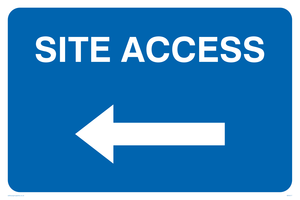 Site access (Arrow left) sign 
