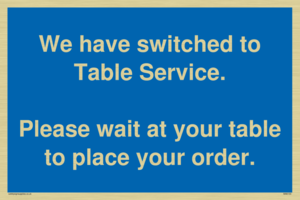We have switched to Table Service. 
