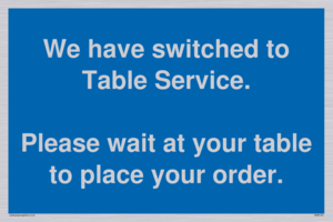 We have switched to Table Service. 