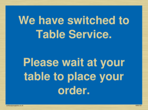 We have switched to Table Service. 
