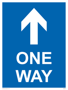 One way with up directional arrow