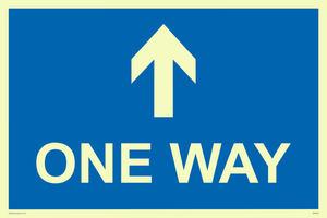 One way with up directional arrow