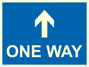 One way with up directional arrow