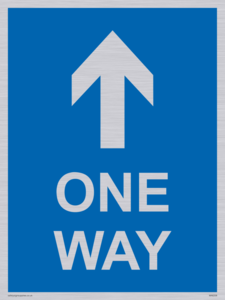 One way with up directional arrow