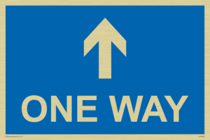 One way with up directional arrow