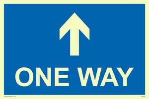 One way with up directional arrow