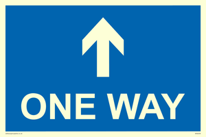 One way with up directional arrow