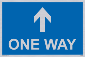 One way with up directional arrow