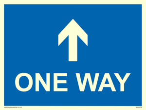 One way with up directional arrow