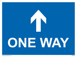 One way with up directional arrow