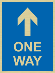 One way with up directional arrow