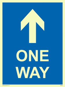 One way with up directional arrow