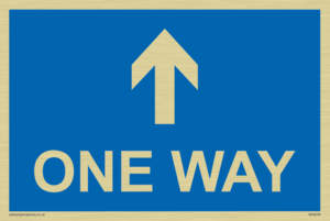One way with up directional arrow