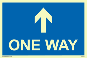 One way with up directional arrow