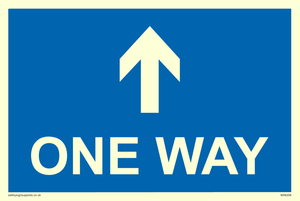 One way with up directional arrow