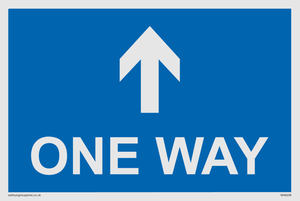 One way with up directional arrow