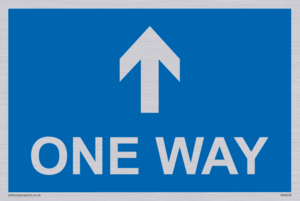 One way with up directional arrow