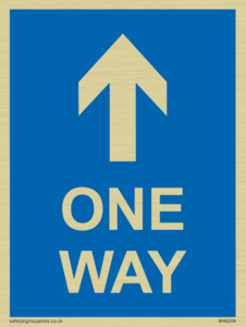 One way with up directional arrow