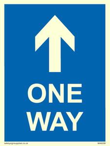 One way with up directional arrow
