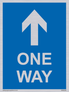 One way with up directional arrow