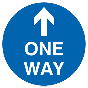 One way with up directional arrow