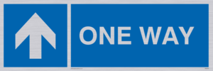 One way with up directional arrow