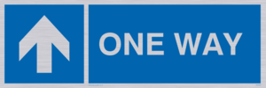 One way with up directional arrow