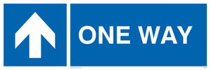 One way with up directional arrow