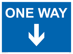 One way with down directional arrow
