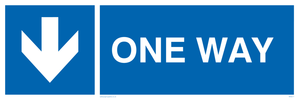 One way with down directional arrow