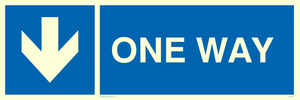 One way with down directional arrow