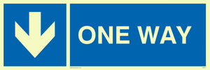 One way with down directional arrow