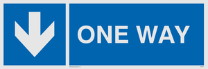 One way with down directional arrow