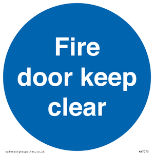 Fire door keep clear